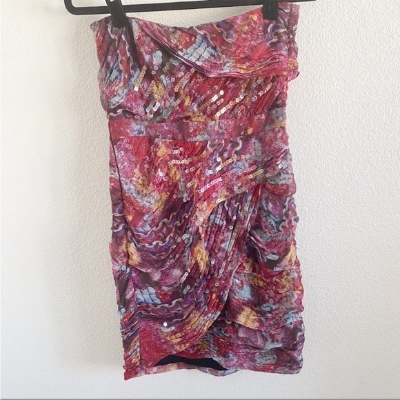 Diane Von Furstenberg Khiva Sequin Strapless Dress Sz 8 - Picture 12 of 15